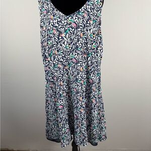 LOFT Navy and White Floral Dress